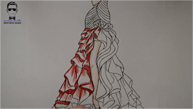 تعلم رسم فستان