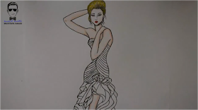 تعلم رسم فستان